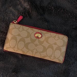 COACH Tan and Pink Wallet